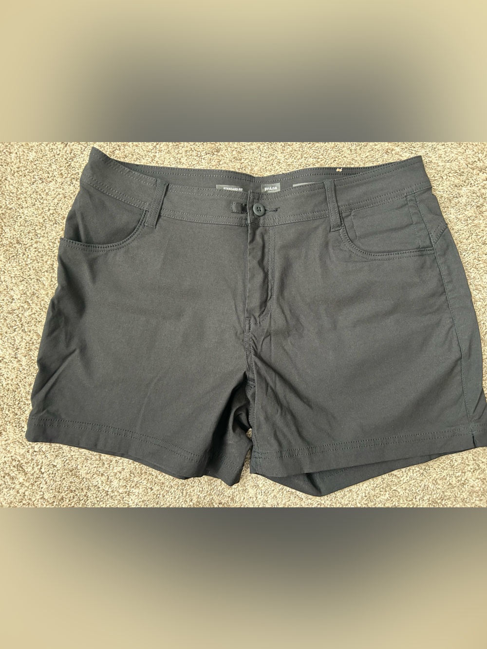 prAna Stretch Zion Halle Shorts Black Hiking Outdoor Standard Fit Size 14/05